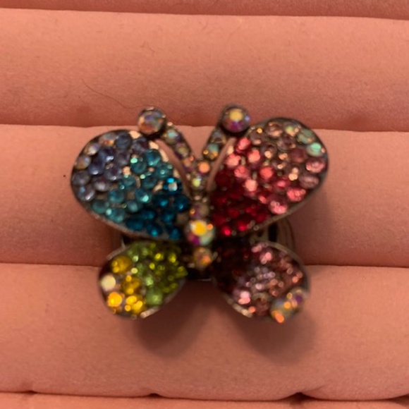 Sparkly Multicolor Butterfly Ring - Picture 3 of 8